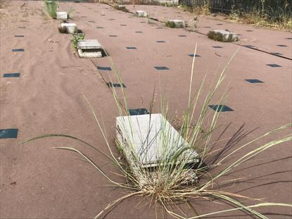 重しを置いた現場の様子（全景）