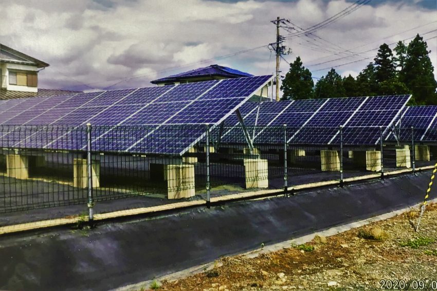太陽光発電施設の施工事例（6年経過）