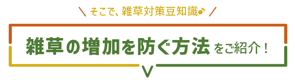 雑草の増加を防ぐ方法