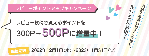 レビューポイントアップキャンペーン