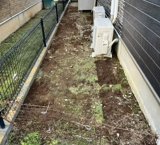 防草シート施工前（除草・整地後）