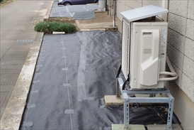 大面積専用草なしシート事例