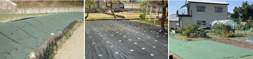 防草シートの農地まわり事例
