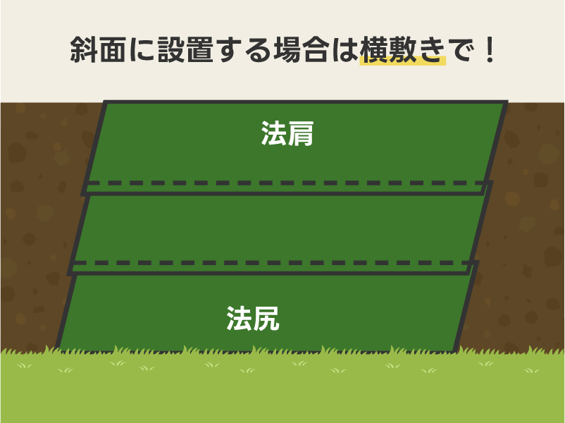 横敷きで