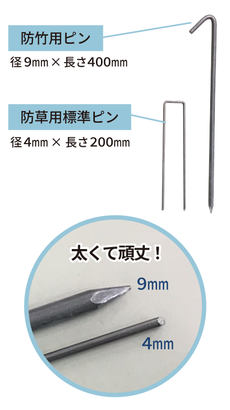 太くて長い高耐久のピンsp