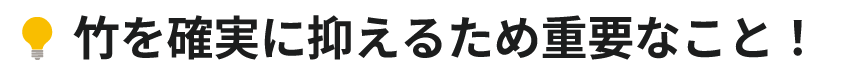 竹を確実に抑えるため重要なこと