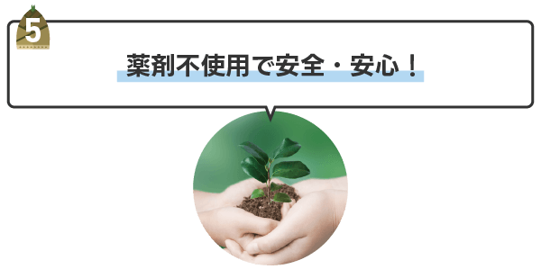 薬剤不使用で安全安心