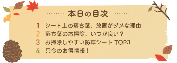 本日の目次