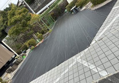 お庭の雑草対策｜おてがる草なしシートの施工事例