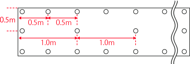 1×25mピン打設位置