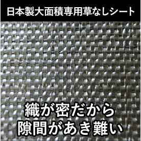 当店の日本製大面積専用草なしシート 織が密だから隙間があき難い