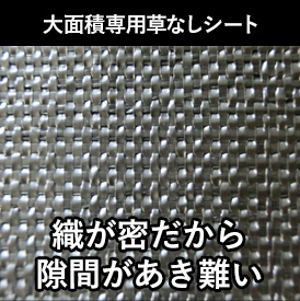 当店の大面積専用草なしシート 織が密だから隙間があき難い