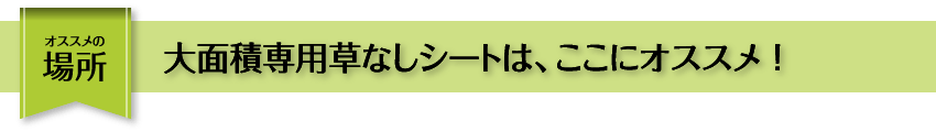 おススメの場所 大面積専用草なしシートはここにおススメ！