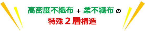 防草の決め手「高密度不織布＋柔不織布」の特殊２層構造