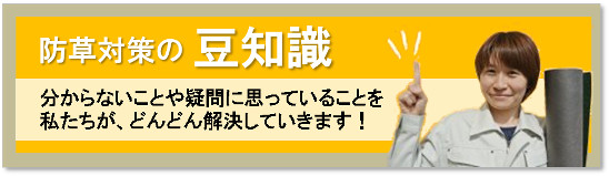 防草対策の豆知識　私たちがどんどん解決していきます！