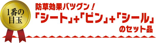 ★　1番の目玉　★防草効果バツグン！「シート」 +「ピン」+「シール」のセット品