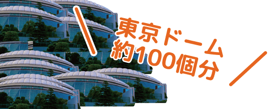 ＼東京ドーム約100個分／