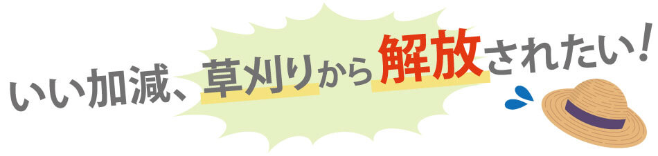 いい加減、草刈りから解放されたい！