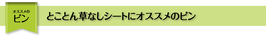 おススメのピン とことん草なしシートにおすすめのピン