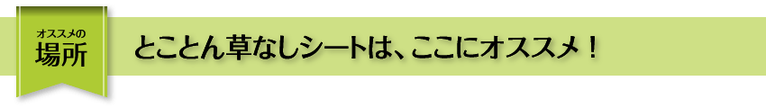 おススメの場所 とことん草なしシートはここにおススメ！